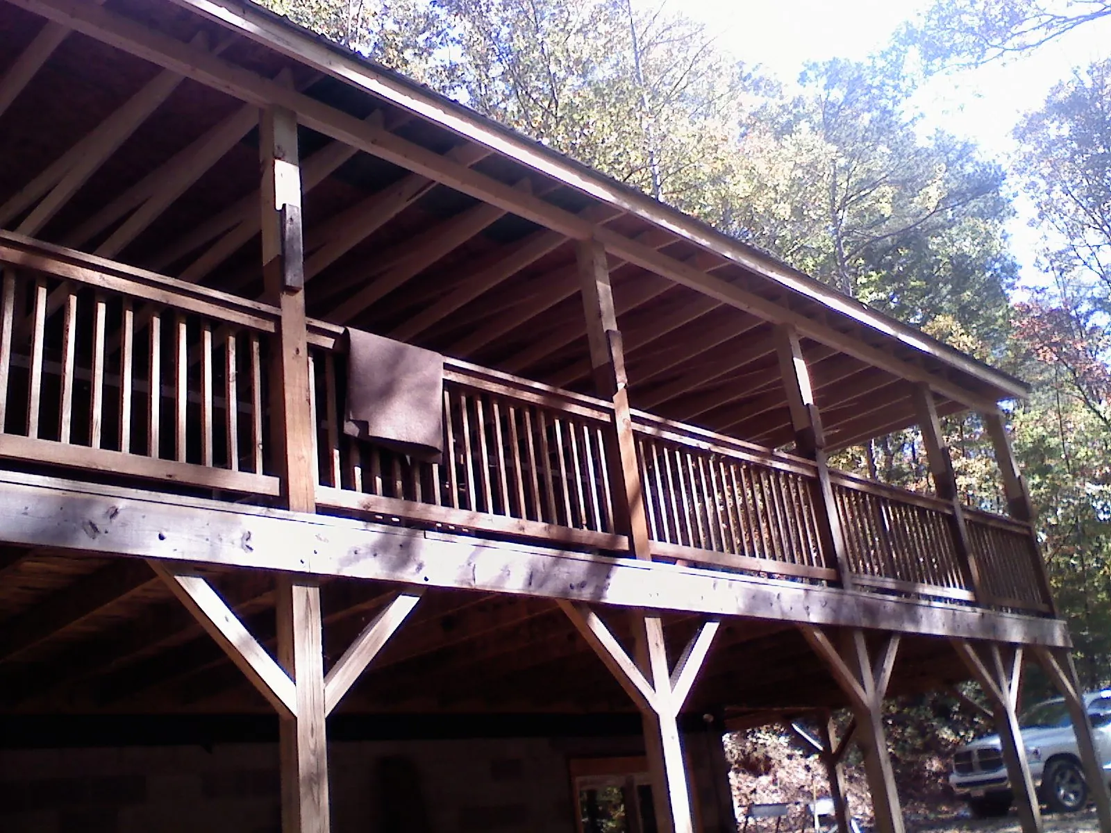 Timber framing under a new elevated porch and deck — Roof Leak Repair in Clute by Roofing Brothers